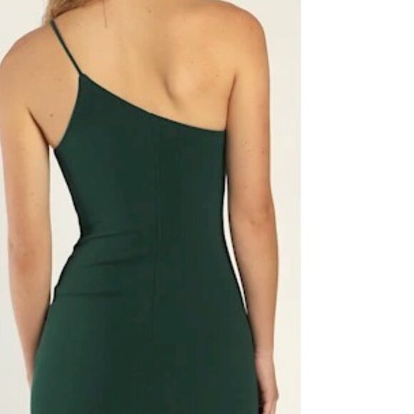 Keeper of My Heart Hunter Green One-Shoulder Maxi Dress Size Small NWOT - Picture 3 of 5